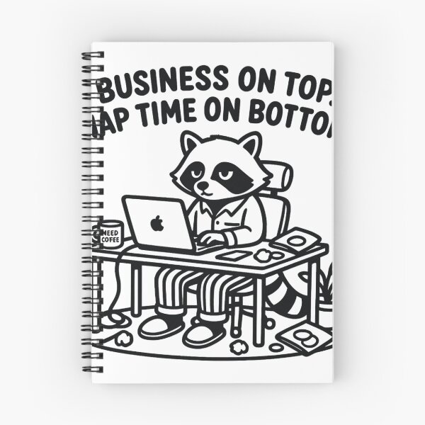 Item preview, [Sketch Art] Work From Home Raccoon - Business on Top, Nap Time on Bottom designed and sold by TheLazyVibe.
