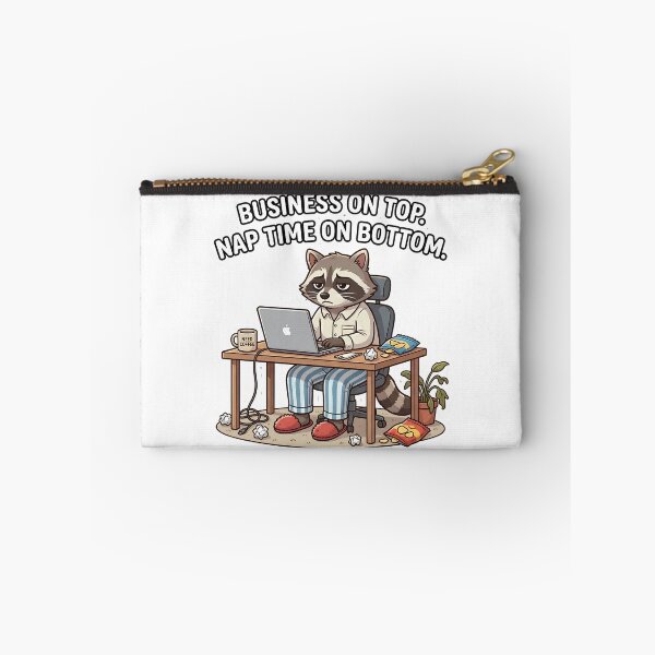 Item preview, Work From Home Raccoon - Business on Top, Nap Time on Bottom designed and sold by TheLazyVibe.