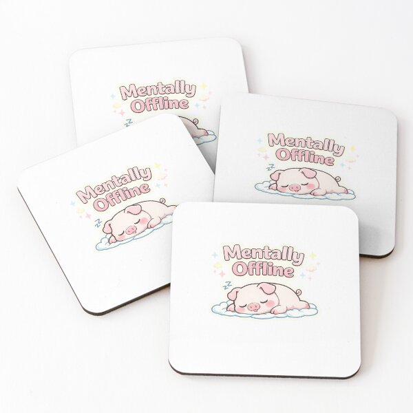 Item preview, Mentally Offline Cute Pig Sleeping Meme Sticker designed and sold by TheLazyVibe.