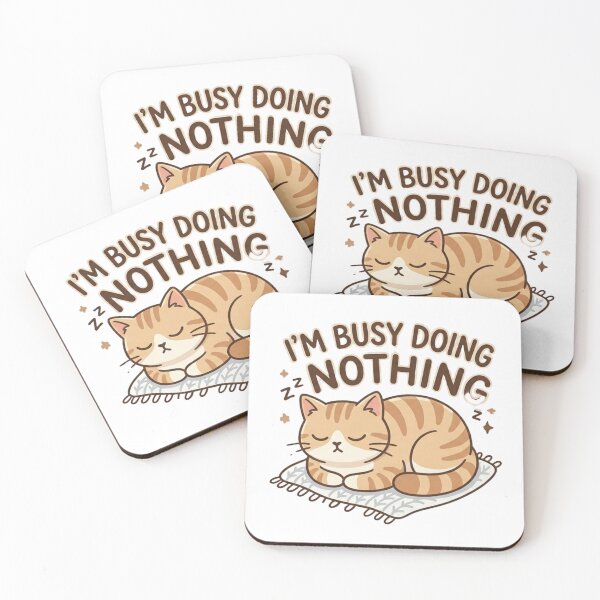 Item preview, I'm Busy Doing Nothing Cat - Funny Lazy Orange Tabby Illustration designed and sold by TheLazyVibe.