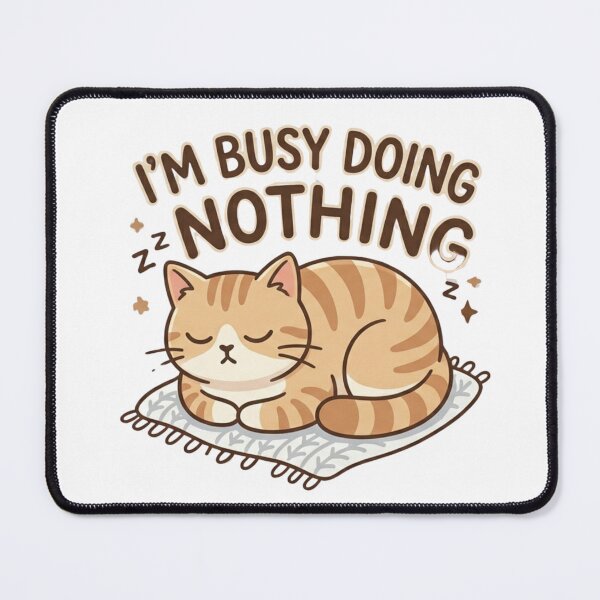 Item preview, I'm Busy Doing Nothing Cat - Funny Lazy Orange Tabby Illustration designed and sold by TheLazyVibe.