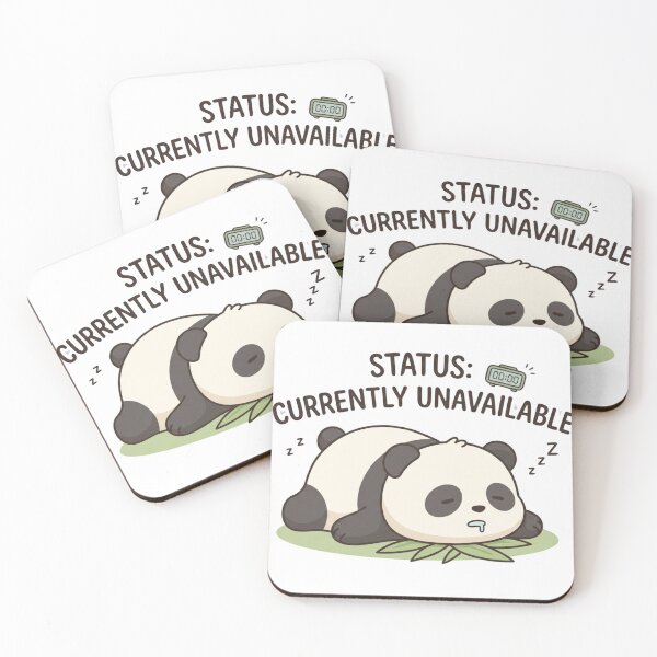 Item preview, Sleeping Panda Status Currently Unavailable - Cute Lazy Panda Illustration designed and sold by TheLazyVibe.