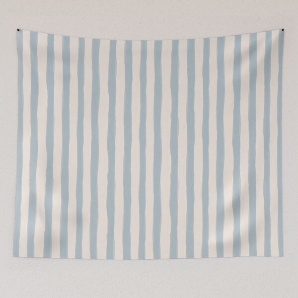 Item preview, Soft blue vertical watercolor stripes on white background designed and sold by PrettywithColor.