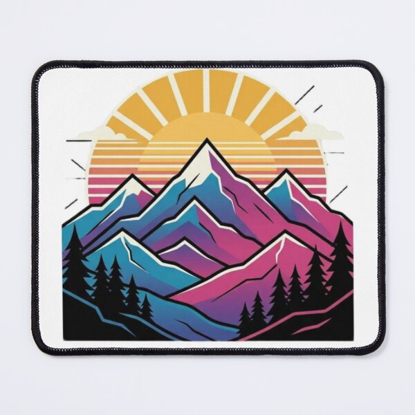 Item preview, Retro Synthwave Mountain Sunset Nature Art Print designed and sold by Sky-bully.
