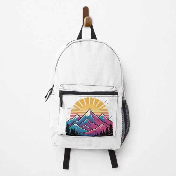 Artikelvorschau, Retro-Synthwave-Kunstdruck: Bergsonnenuntergang, Naturkunst entworfen und verkauft von Sky-bully.