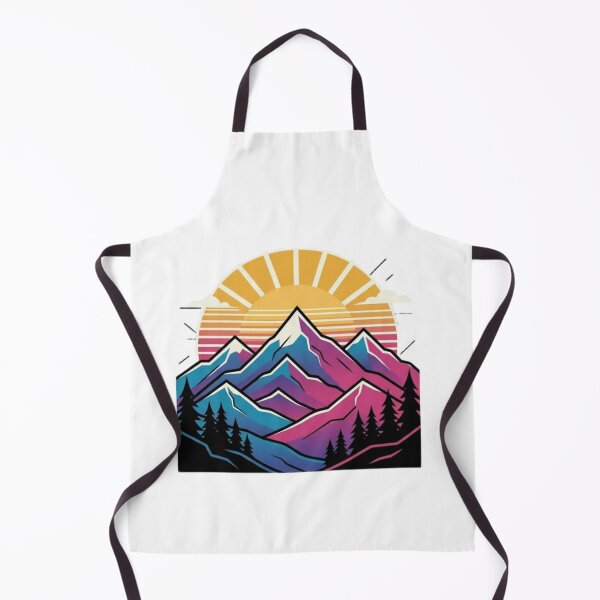 Artikelvorschau, Retro-Synthwave-Kunstdruck: Bergsonnenuntergang, Naturkunst entworfen und verkauft von Sky-bully.