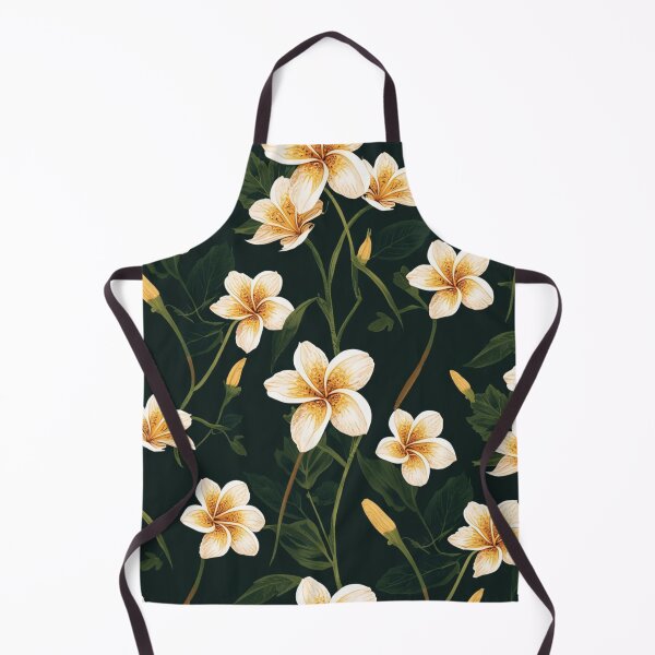 Item preview, Plumeria Flower Design And Leaves On Dark Background designed and sold by burbankdesigns.