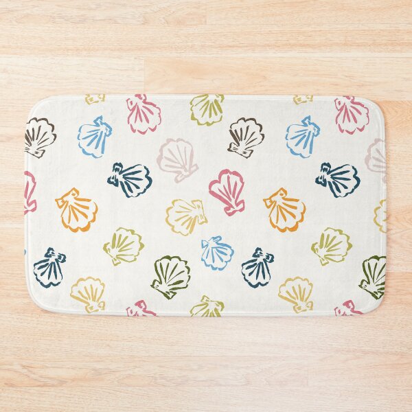 Item preview, Colourful mix of vibrant rainbow color clam shell toss on soft cream designed and sold by PrettywithColor.