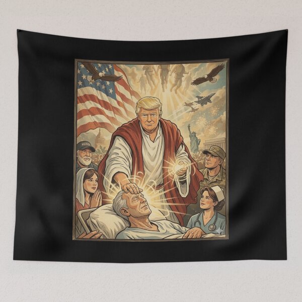 Item preview, Trump As Jesus Graphic Patriotic Meme designed and sold by MaskedTarget.
