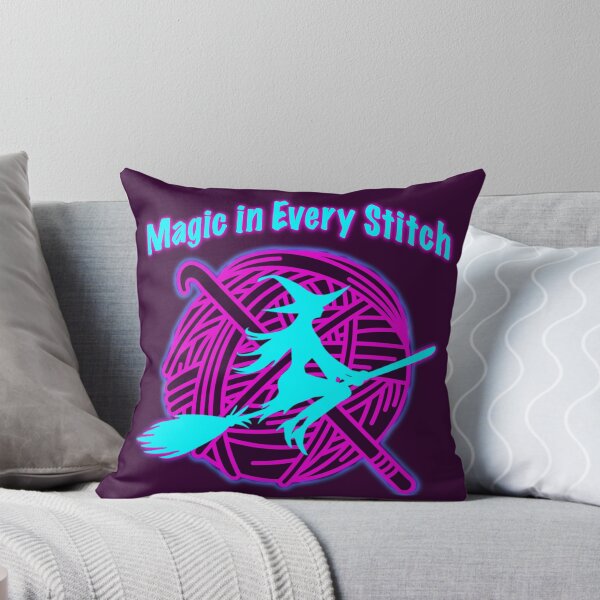 Item preview, Magic in Every Stitch – Crochet Witch Neon Yarn Aesthetic Knitting Gift Idea designed and sold by ArtyWares.