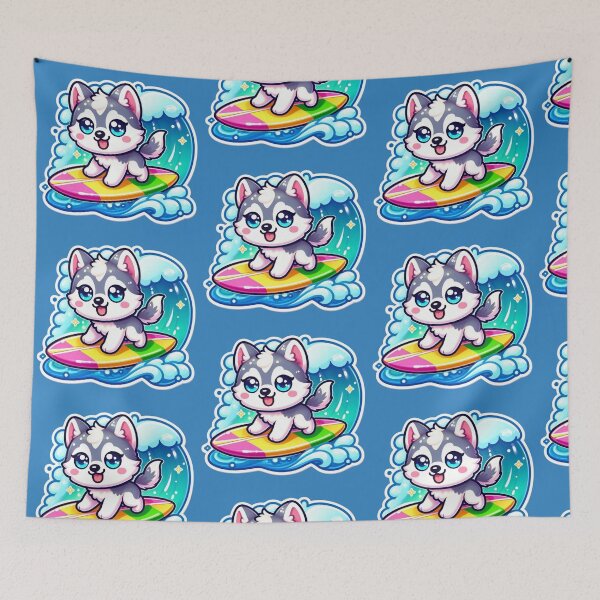 Item preview, Husky surfing  designed and sold by carestazafeli.