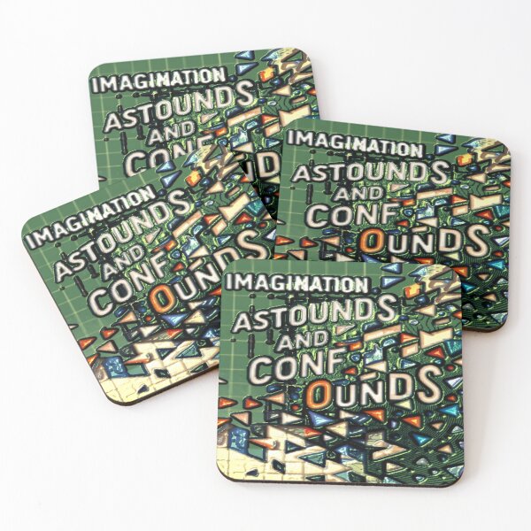 Item preview, imagination astounds ab tinfoil colorful typographic abstract design designed and sold by SmashingDeals.
