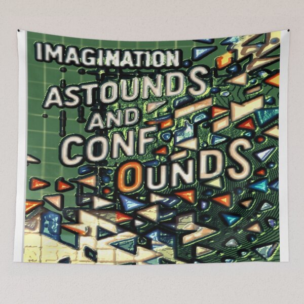 Item preview, imagination astounds ab tinfoil colorful typographic abstract design designed and sold by SmashingDeals.