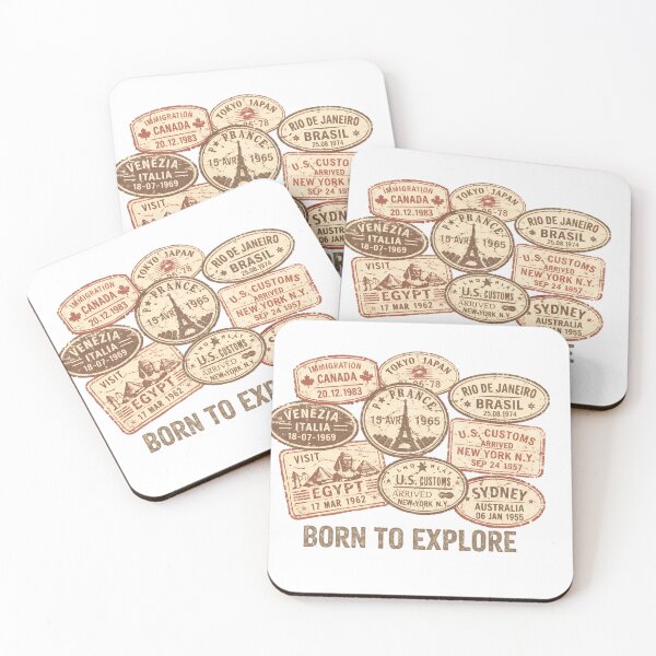 Item preview, Born to Explore — Vintage Passport Stamp World Travel Wanderlust Graphic designed and sold by HobsS.