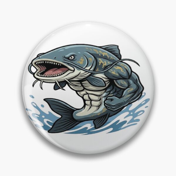 Item preview, Giant Wels Catfish - Monster of the Deep Fishing Illustration designed and sold by ClaussShop.