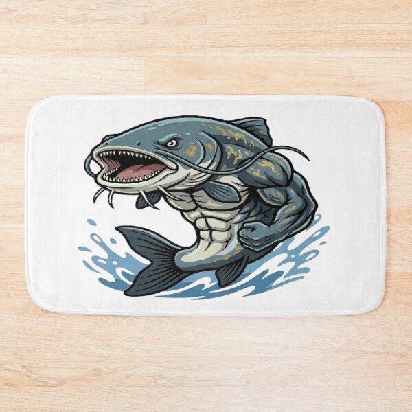 Item preview, Giant Wels Catfish - Monster of the Deep Fishing Illustration designed and sold by ClaussShop.