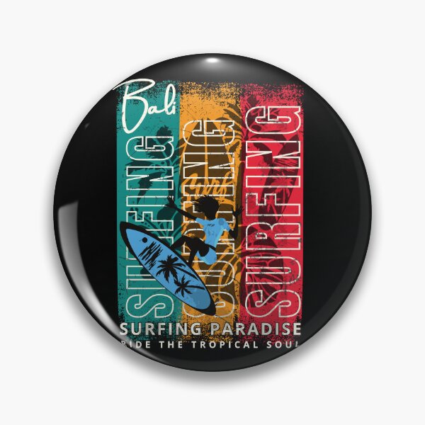 Item preview, Retro Bali Surfing Paradise - Tropical Soul Surfboard Graphic designed and sold by Khanz4Design.