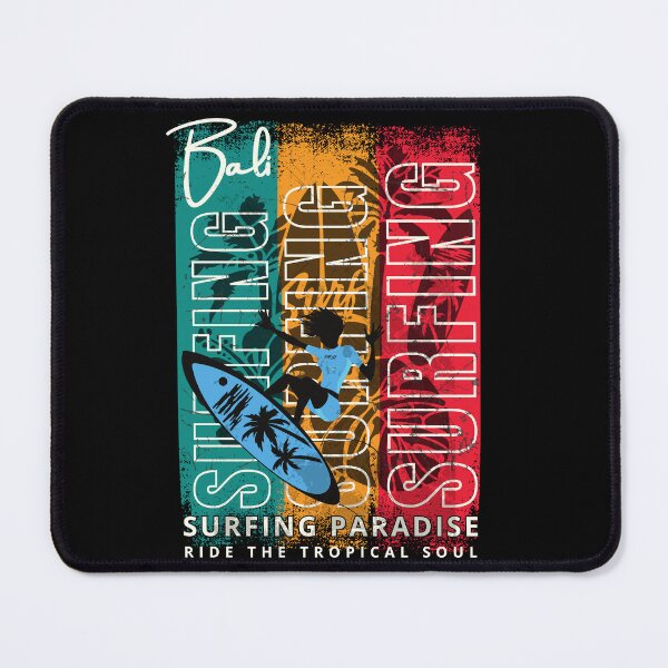 Item preview, Retro Bali Surfing Paradise - Tropical Soul Surfboard Graphic designed and sold by Khanz4Design.