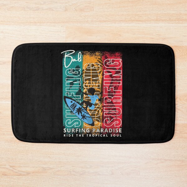 Item preview, Retro Bali Surfing Paradise - Tropical Soul Surfboard Graphic designed and sold by Khanz4Design.