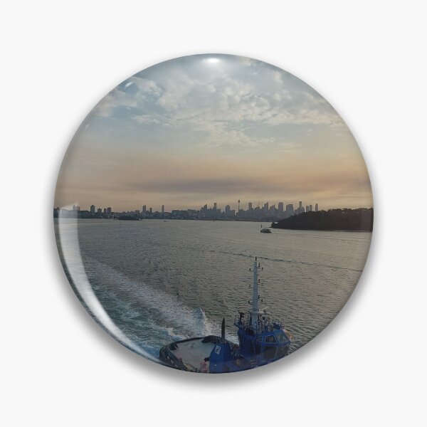 Item preview, Sydney, Australia Cruise ship with pilot boat and Sunset sky designed and sold by Susan4Travel.