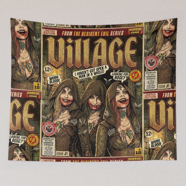 Item preview, Resident Evil Village Dimitrescu Sisters Retro Comic Cover Art designed and sold by Back2Collage.