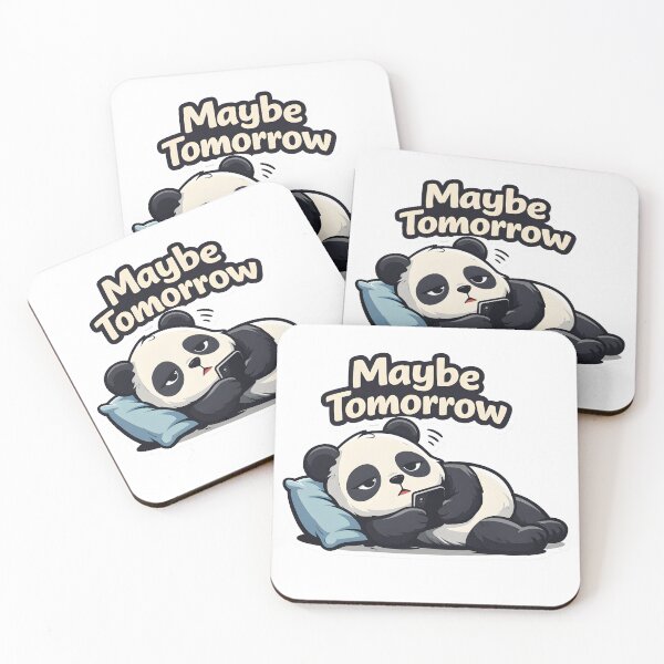 Item preview, Maybe Tomorrow Panda | Cute Lazy Panda Sticker designed and sold by TheLazyVibe.