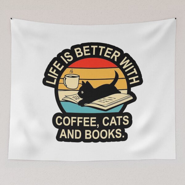 Item preview, Coffee Cats and Books designed and sold by ignancobra.