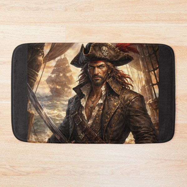 Item preview, Epic Pirate Captain Illustration – Fantasy Pirate Warrior on Ship Deck – Adventure and Nautical Art designed and sold by DrizzyV.