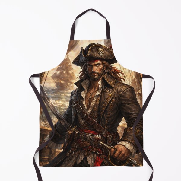 Item preview, Epic Pirate Captain Illustration – Fantasy Pirate Warrior on Ship Deck – Adventure and Nautical Art designed and sold by DrizzyV.