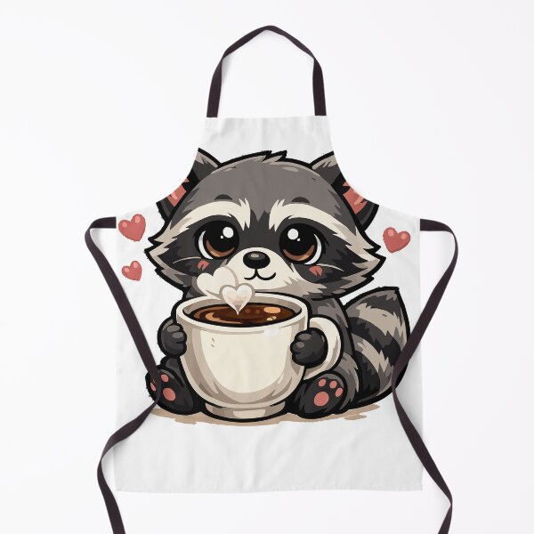 Artikelvorschau, Cute Raccoon Coffee Lover – Sweet Kawaii Trash Panda entworfen und verkauft von Mh-ARTWORX.
