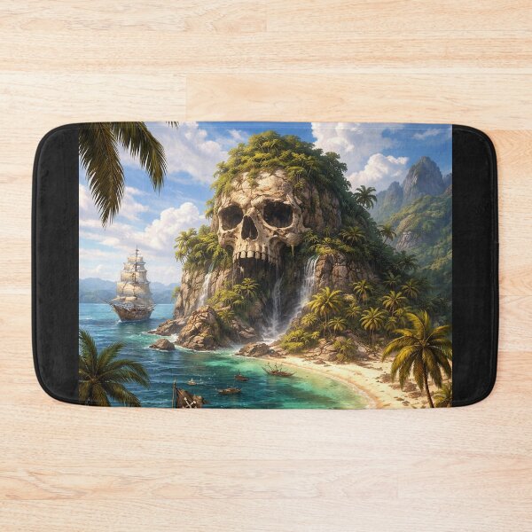 Item preview, Skull Island Cove Fantasy – Pirate Island with Waterfall and Hidden Treasure Scene designed and sold by DrizzyV.