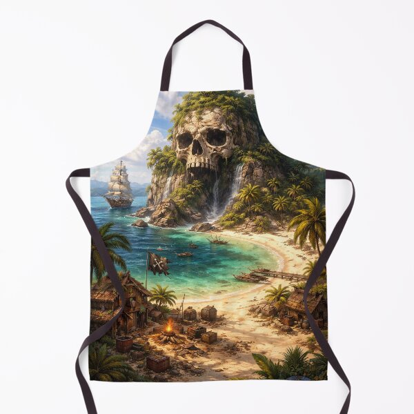 Item preview, Skull Island Cove Fantasy – Pirate Island with Waterfall and Hidden Treasure Scene designed and sold by DrizzyV.