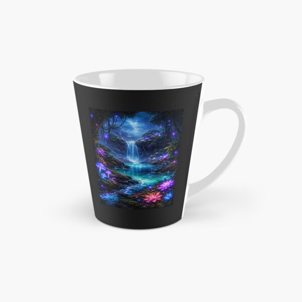 Item preview, Bioluminescent Jungle Fantasy – Glowing Forest with Magical Waterfall Scene designed and sold by DrizzyV.