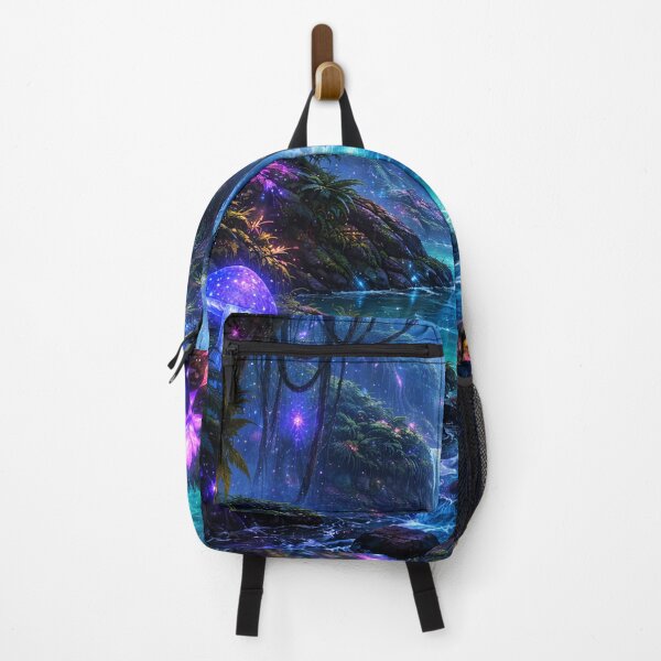 Item preview, Bioluminescent Jungle Fantasy – Glowing Forest with Magical Waterfall Scene designed and sold by DrizzyV.