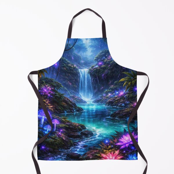 Item preview, Bioluminescent Jungle Fantasy – Glowing Forest with Magical Waterfall Scene designed and sold by DrizzyV.