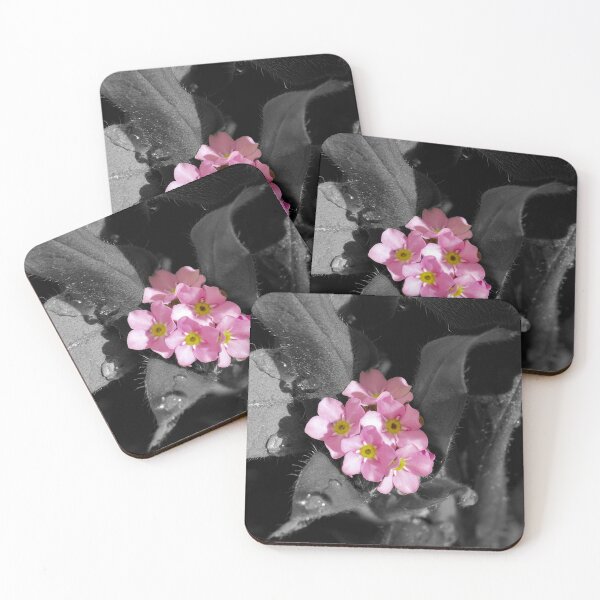 Item preview, Pink Forget me not flowers in greyed background  designed and sold by Cblifeisgood.
