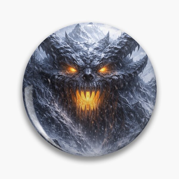 Item preview, Demonic Mountain Blizzard – Dark Fantasy Snowstorm Landscape with Giant Demon Face designed and sold by DrizzyV.