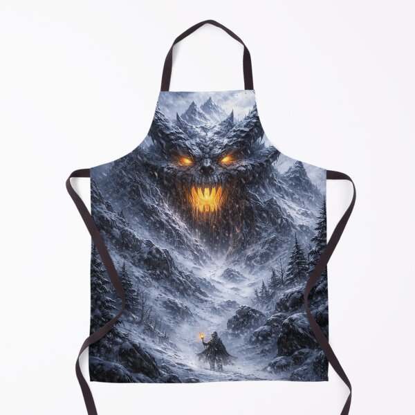 Item preview, Demonic Mountain Blizzard – Dark Fantasy Snowstorm Landscape with Giant Demon Face designed and sold by DrizzyV.