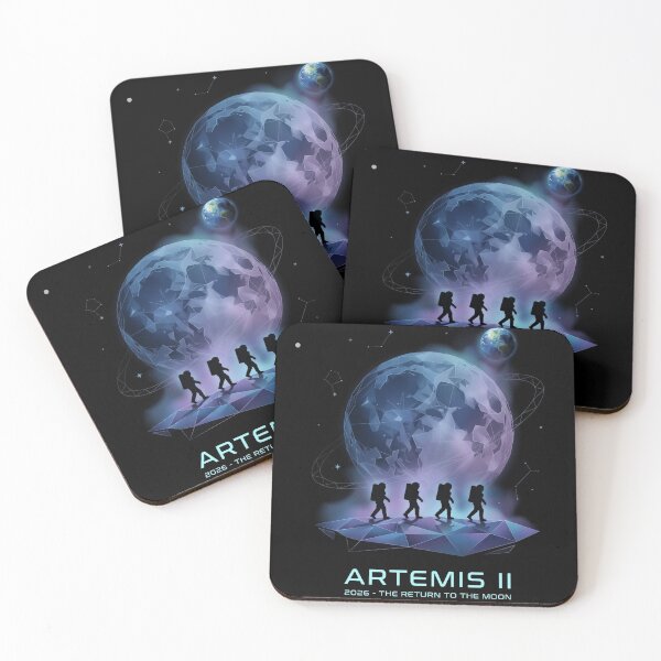 Artikelvorschau, Artemis 2 – Geometrische Astronauten, Mondrückkehr 2026, Weltraumforschungskunst entworfen und verkauft von Bongocomic.