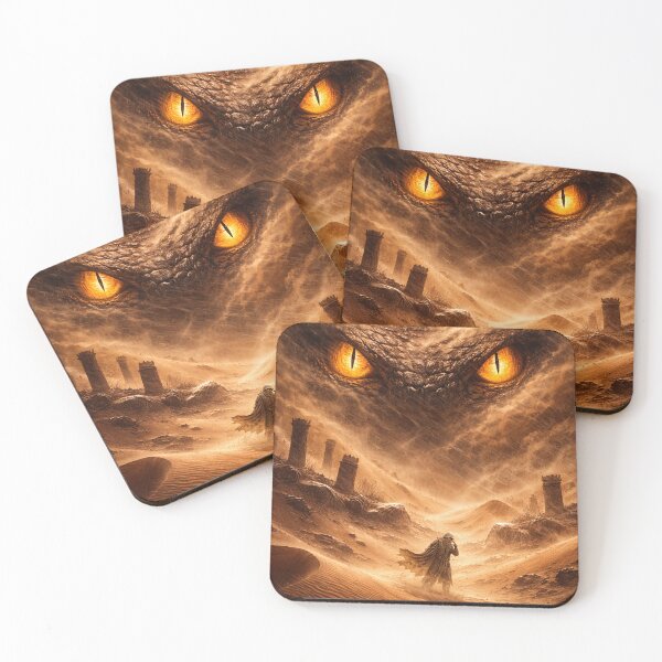 Item preview, Desert Sandstorm with Giant Serpent Eyes – Mystical Fantasy Desert Illustration designed and sold by DrizzyV.