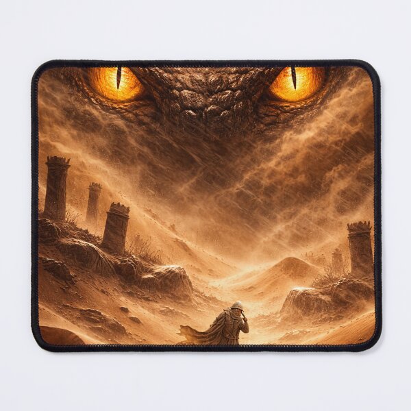 Item preview, Desert Sandstorm with Giant Serpent Eyes – Mystical Fantasy Desert Illustration designed and sold by DrizzyV.
