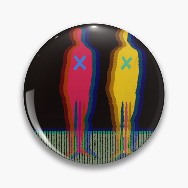 Item preview, Neon Glitch Walking Human Figures | Abstract Cyan Digital Duo designed and sold by MikZviagin.