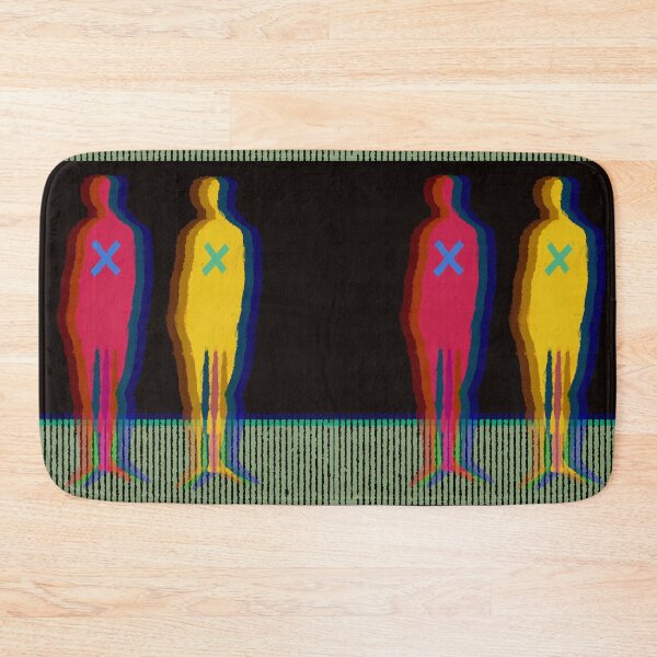 Item preview, Neon Glitch Walking Human Figures | Abstract Cyan Digital Duo designed and sold by MikZviagin.
