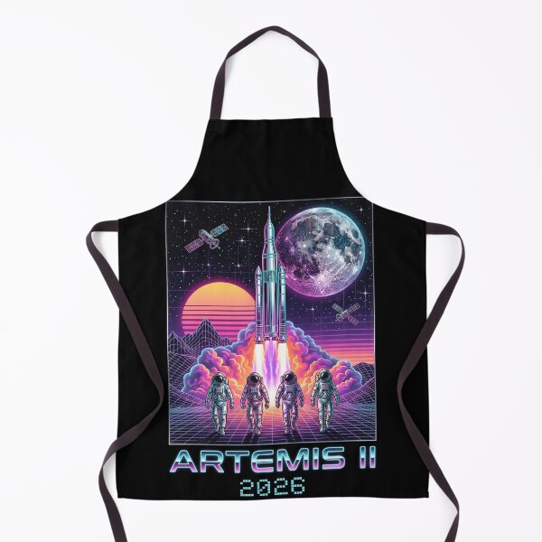 Item preview, Artemis II 2026 Retro Synthwave Space Mission Astronaut Rocket Launch Art designed and sold by Bongocomic.