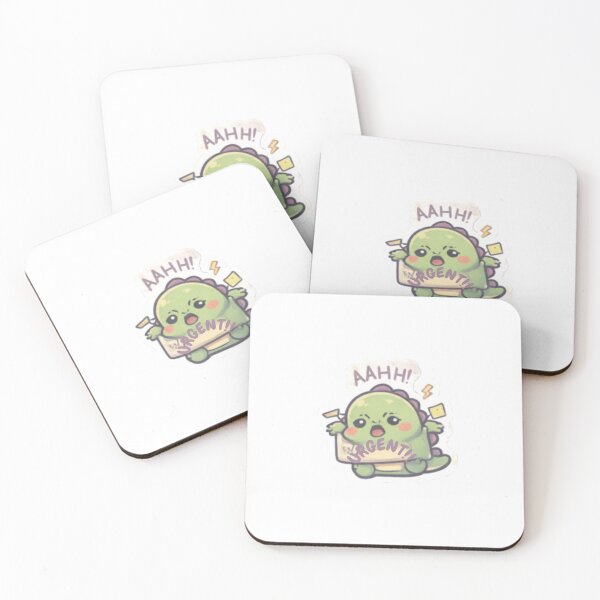 Item preview, Urgent Work Panic Sticker – AHH Deadline Stress Cute Dino Meme designed and sold by Tiny Being Studio.