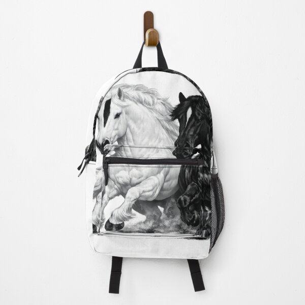 Item preview, Mystic Souls – Ethereal Black & White Galloping Horses designed and sold by KI-Kunstwerk.