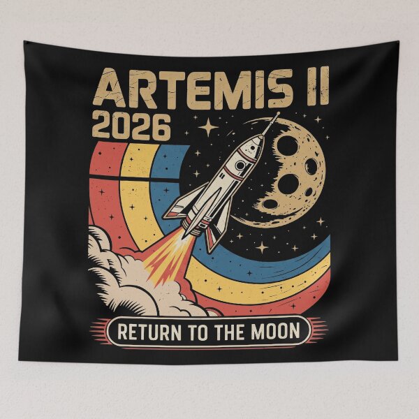 Item preview, Artemis II 2026 Return to the Moon Retro Space Mission Design designed and sold by Bongocomic.