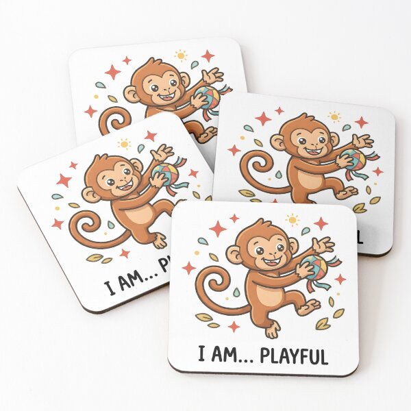 Item preview, Playful Monkey I Am Playful Kids T-Shirt – Cute Cartoon Monkey designed and sold by DIRTYSKETCHH.