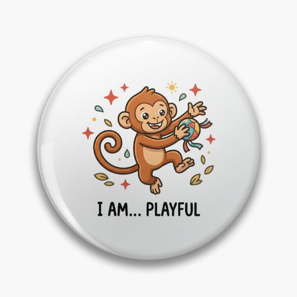 Item preview, Playful Monkey I Am Playful Kids T-Shirt – Cute Cartoon Monkey designed and sold by DIRTYSKETCHH.