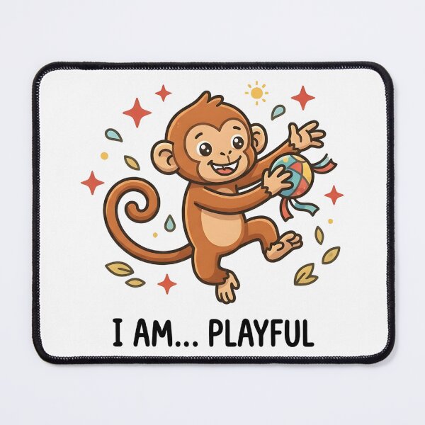 Item preview, Playful Monkey I Am Playful Kids T-Shirt – Cute Cartoon Monkey designed and sold by DIRTYSKETCHH.